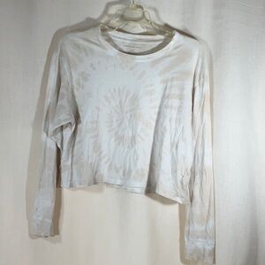 American Eagle Cropped Tie Dye Long Sleeve T-Shirt